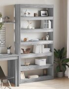 vidaXL Шкаф за книги 6 нива 100 x 30 x 198 см Инженерна дървесина