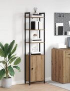 vidaXL Шкаф за книги 6 нива 40 x 24 x 161 см Инженерна дървесина Дъб