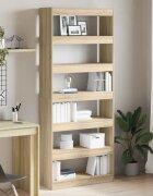 vidaXL Шкаф за книги 6 нива 80 x 30 x 198 см Инженерна дървесина