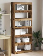 vidaXL Шкаф за книги 6 нива 80 x 30 x 198 см Инженерна дървесина