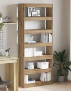 vidaXL Шкаф за книги 6 нива 80 x 30 x 198 см Инженерна дървесина Дъб