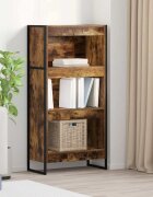 vidaXL Шкаф за книги 60 x 30 x 121 см Инженерна дървесина Димящ дъб