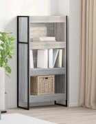 vidaXL Шкаф за книги 60 x 30 x 121 см Инженерна дървесина Сив Сонома