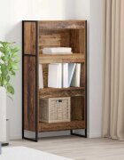 vidaXL Шкаф за книги 60 x 30 x 121 см Инженерна дървесина Старо дърво