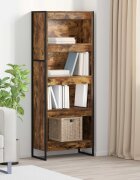 vidaXL Шкаф за книги 60 x 30 x 155 см Инженерна дървесина Димящ дъб