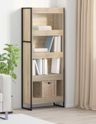 vidaXL Шкаф за книги 60 x 30 x 155 см Инженерна дървесина Сонома