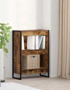 vidaXL Шкаф за книги 60 x 30 x 865 см Инженерна дървесина Димящ дъб