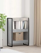 vidaXL Шкаф за книги 60 x 30 x 865 см Инженерна дървесина Сив Сонома