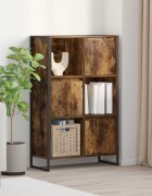vidaXL Шкаф за книги 68 x 30 x 108.5 см Инженерна дървесина Димящ дъб