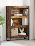vidaXL Шкаф за книги 80 x 30 x 121 см Инженерна дървесина Димящ дъб