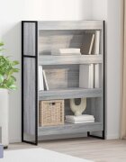 vidaXL Шкаф за книги 80 x 30 x 121 см Инженерна дървесина Сив Сонома