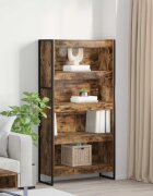 vidaXL Шкаф за книги 80 x 30 x 155 см Инженерна дървесина Димящ дъб