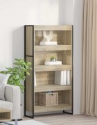 vidaXL Шкаф за книги 80 x 30 x 155 см Инженерна дървесина Сонома