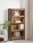 vidaXL Шкаф за книги 80 x 30 x 155 см Инженерна дървесина Старо дърво