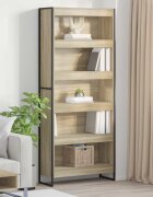 vidaXL Шкаф за книги 80 x 30 x 1895 см Инженерна дървесина Сонома