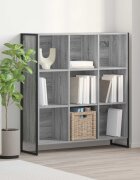 vidaXL Шкаф за книги 995 x 30 x 108 cm Инженерна дървесина Сив Сонома
