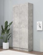 vidaXL Шкаф за книги бетонно сив 825x305x1855 см инженерно дърво