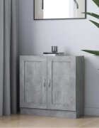 vidaXL Шкаф за книги бетонно сив 825x305x80 см инженерно дърво