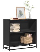 vidaXL Шкаф за книги Черен 805x35x76 cm Инженерна дървесина