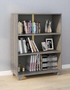 vidaXL Шкаф за книги HAMAR светлосив 85x35x112 см борово дърво масив