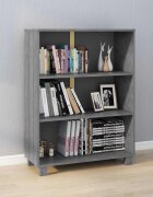 vidaXL Шкаф за книги HAMAR тъмносив 85x35x112 см борово дърво масив