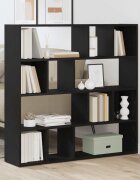 vidaXL Шкаф за книги/Преграда за стая черен дъб 105x24x102 см