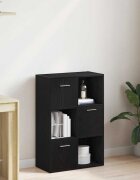 vidaXL Шкаф за книги/Преграда за стая черен дъб 605x30x90 см инженерно дърво