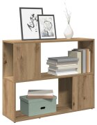 vidaXL Шкаф за книги/разделител на стаи Дъб артизан 105x24x102 см