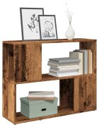 vidaXL Шкаф за книги/разделител на стаи Старо дърво 80x24x63 cm