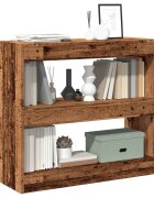 vidaXL Шкаф за книги/разделител на стаи Старо дърво 80x30x72 cm