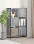 vidaXL Шкаф за книги Сив Сонома 68 x 30 x 108 cm Инженерна дървесина