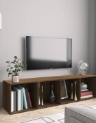 vidaXL Шкаф за книги/ТВ шкаф кафяво дъб 143x30x36 см инженерно дърво