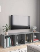 vidaXL Шкаф за книги/ТВ шкаф сив сонома 143x30x36 см инженерно дърво