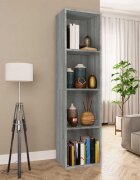 vidaXL Шкаф за книги/ТВ шкаф сив сонома 36x30x143 см инженерно дърво
