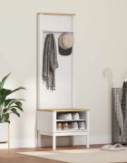 vidaXL Шкаф за коридор FLORO Бяло 50 x 40 x 158 см Солиден бор