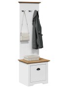 vidaXL Шкаф за коридор с куки BODO бял и кафяв 50x40x157 см