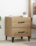 vidaXL Шкаф за легло 2 бр. Дъб 40 x 35 x 475 см Инженерна дървесина
