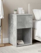 vidaXL Шкаф за легло Бетонно сиво 29 х 315 х 49 см