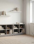 vidaXL Шкаф за легло с рафт 2 бр. Сив Сонома 66 x 33 x 48 см