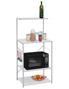 vidaXL Шкаф за микровълнова бял 60x396x123 см инженерно дърво
