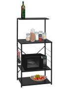 vidaXL Шкаф за микровълнова черен 60x396x123 см инженерно дърво