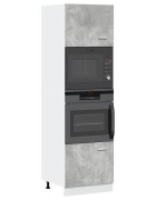 vidaXL Шкаф за микровълнова фурна "Lyon" бетонно сив 60x57x207 см инженерно дърво