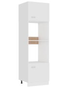 vidaXL Шкаф за микровълнова фурна "Lyon" бял 60x57x207 см инженерно дърво