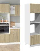 vidaXL Шкаф за микровълнова фурна "Lyon" дъб Сонома 60x57x207 см инженерно дърво