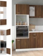 vidaXL Шкаф за микровълнова фурна "Lyon" кафяв дъб 60x57x207 см инженерно дърво