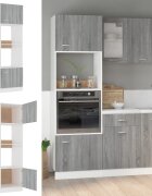 vidaXL Шкаф за микровълнова фурна "Lyon" сив сонома 60x57x207 см инженерно дърво