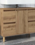 vidaXL Шкаф за мивка Artisan Oak 80x33x60 cm Инженерна дървесина
