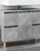 vidaXL Шкаф за мивка бетонно сиво 80x33x60 см инженерно дърво