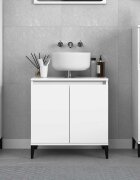 vidaXL Шкаф за мивка бял 58x33x60 см инженерно дърво
