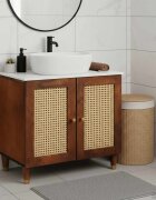 vidaXL Шкаф за мивка Кафяво 62 x 33 x 58 см Инженерна дървесина